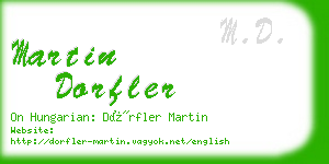 martin dorfler business card